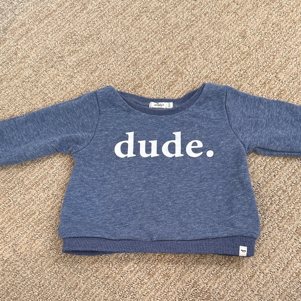 Oh Baby! Blue/Denim Baby Boy “Dude” Sweatshirt